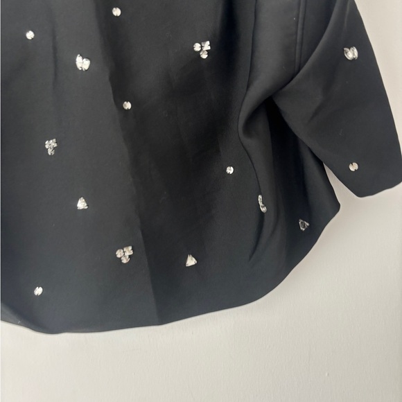 Sandro Black Blouse with Silver Accents Size 2 US - Picture 15 of 16